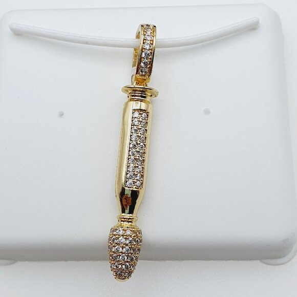 "14K Gold Plated Cubic Zircon Pendant, INUS1BR098 - Picture 5 of 10